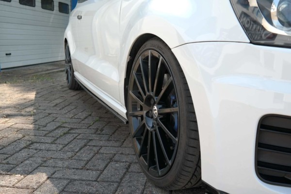 MAXTON DESIGN - Lišty pod prahy VOLKSWAGEN POLO MK5 R WRC , Čierny lesk