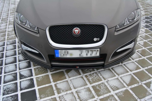 MAXTON DESIGN - Spoiler pod Predný náraznik   JAGUAR XF (X250) MK1 SPORTBRAKE S-PACK , Čierny lesk