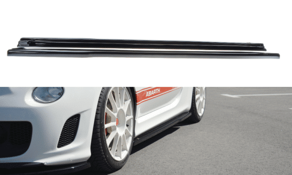 MAXTON DESIGN - Lišty pod prahy FIAT 500 ABARTH MK1 , Čierny lesk