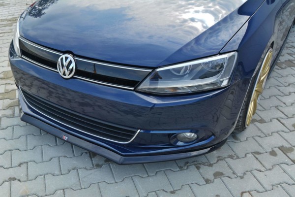 MAXTON DESIGN - Spoiler pod Predný náraznik   V.2 VOLKSWAGEN JETTA MK6 SEDAN PREFACE , Čierny lesk