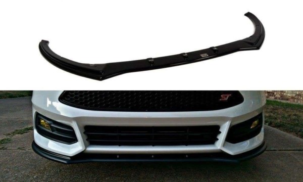 MAXTON DESIGN - Spoiler pod Predný náraznik   V.1 Ford Focus ST Mk3 FL , Čierny lesk