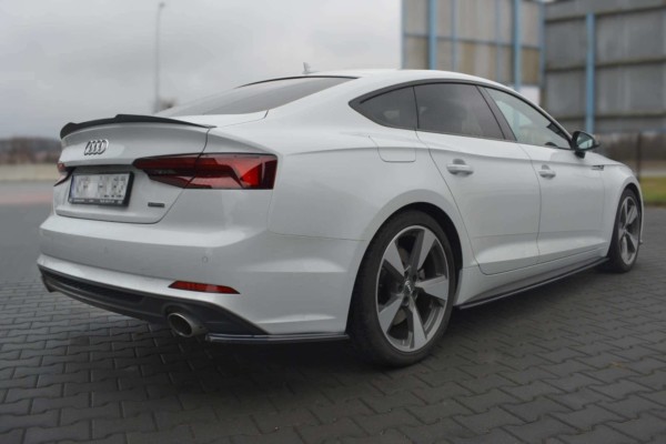 MAXTON DESIGN - Bočné difúzory zadného náraznika Audi A5 S-Line F5 Sportback , Čierny lesk – Obrázok 5