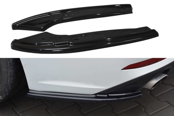 MAXTON DESIGN - Bočné difúzory zadného náraznika Audi A5 S-Line F5 Sportback , Čierny lesk