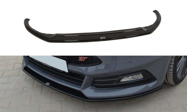 MAXTON DESIGN - Spoiler pod Predný náraznik   V.2 Ford Focus ST Mk3 FL , Čierny lesk