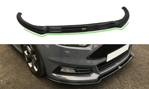 MAXTON DESIGN - Spoiler pod Predný náraznik   V.3 Ford Focus ST Mk3 FL , Čierny lesk