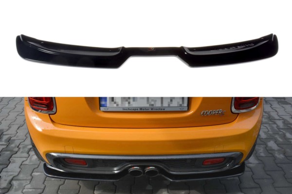 MAXTON DESIGN - Stredový spoiler pod zadný náraznik MINI COOPER S MK3 PREFACE 3-DOOR (F56) , Čierny lesk