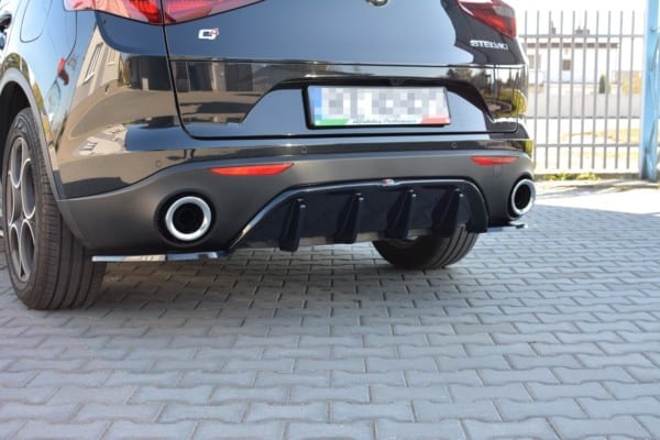 MAXTON DESIGN - Difúzor zadného náraznika  ALFA ROMEO STELVIO , Čierny lesk – Obrázok 2