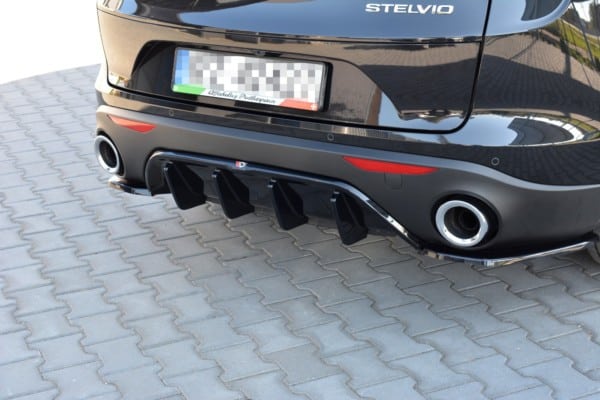 MAXTON DESIGN - Difúzor zadného náraznika  ALFA ROMEO STELVIO , Čierny lesk – Obrázok 3