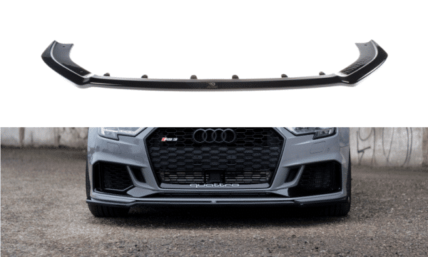 MAXTON DESIGN - Spoiler pod Predný náraznik   V.2 Audi RS3 8V FL Sedan , Čierny lesk