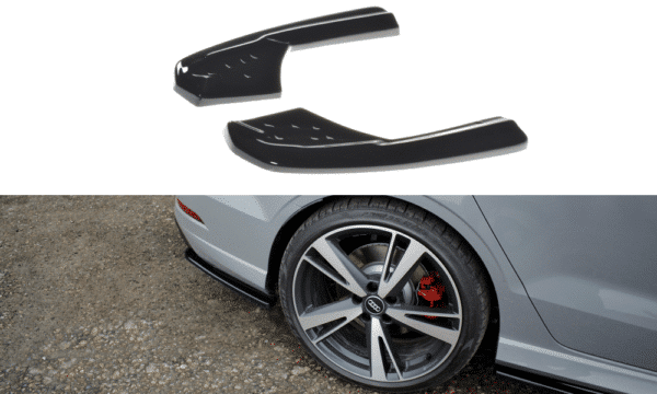 MAXTON DESIGN - Bočné difúzory zadného náraznika Audi RS3 8V FL Sedan , Čierny lesk