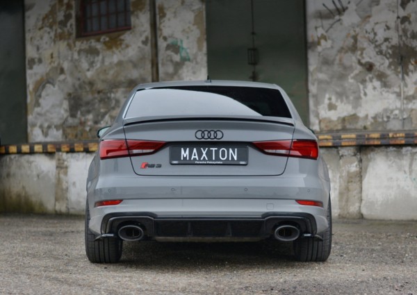 MAXTON DESIGN - Bočné difúzory zadného náraznika Audi RS3 8V FL Sedan , Čierny lesk – Obrázok 2