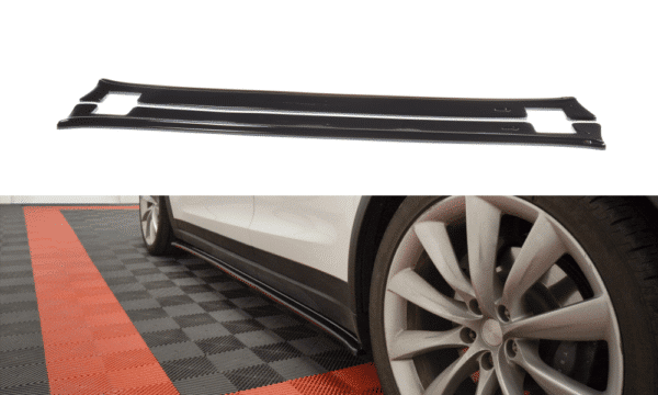 MAXTON DESIGN - Lišty pod prahy V.1 TESLA MODEL X , Čierny lesk