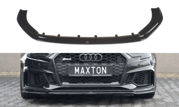 MAXTON DESIGN - Spoiler pod Predný náraznik   V.2 Audi RS3 8V FL Sportback , Čierny lesk