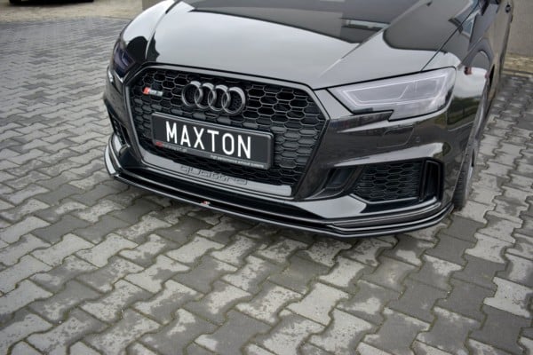 MAXTON DESIGN - Spoiler pod Predný náraznik   V.2 Audi RS3 8V FL Sportback , Čierny lesk – Obrázok 5
