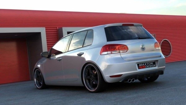 MAXTON DESIGN - Difúzor zadného náraznika  VW GOLF VI WITH 1 Výfuk HOLE , 
Čierny lesk