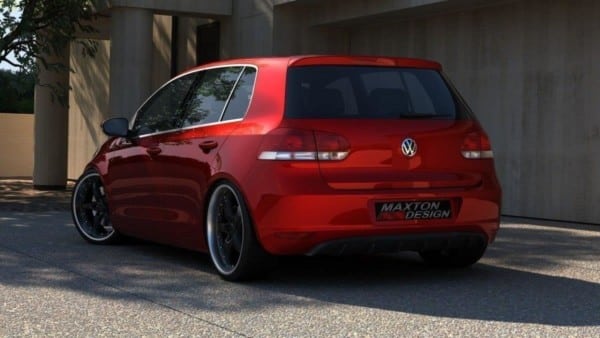 MAXTON DESIGN - Difúzor zadného náraznika  VW GOLF VI WITHOUT Výfuk HOLE , 
Čierny lesk