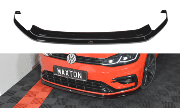 MAXTON DESIGN - Spoiler pod Predný náraznik   V.6 VW Golf 7 R / R-Line Facelift , Čierny lesk