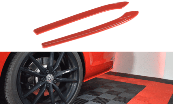 MAXTON DESIGN - Bočné difúzory zadného náraznika V.2 VW GOLF 7 R VARIANT FACELIFT , Čierny lesk