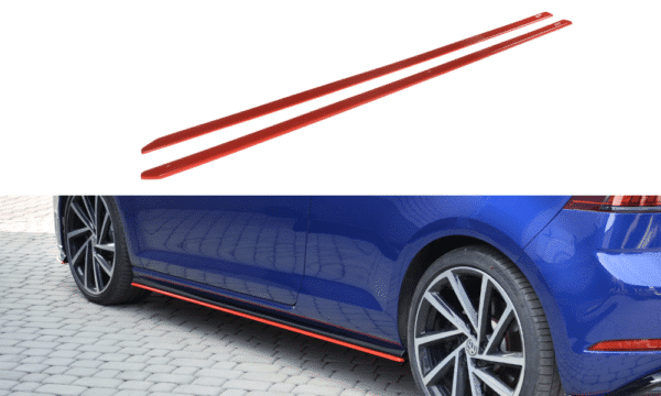 MAXTON DESIGN - Lišty pod prahy V.2 VW Golf 7 R / R-Line Facelift , RED