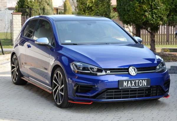 MAXTON DESIGN - Spoiler pod Predný náraznik   V.8 VW Golf 7 R / R-Line Facelift , Čierny lesk – Obrázok 2