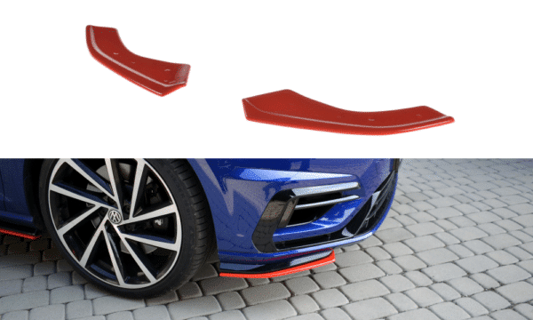 MAXTON DESIGN - Spoiler pod Predný náraznik   V.8 VW Golf 7 R / R-Line Facelift , Čierny lesk