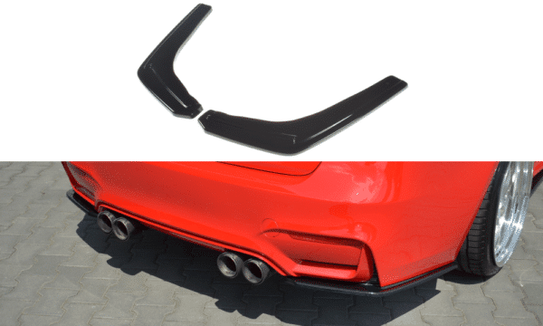 MAXTON DESIGN - Bočné difúzory zadného náraznika V.1 vhodné pre BMW M3 F80 , Čierny lesk