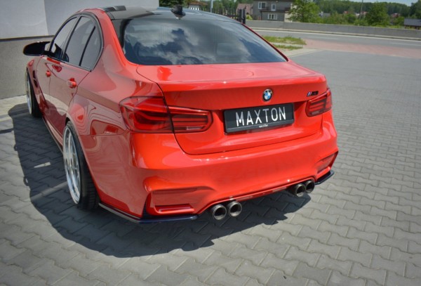 MAXTON DESIGN - Bočné difúzory zadného náraznika V.1 vhodné pre BMW M3 F80 , Čierny lesk – Obrázok 2