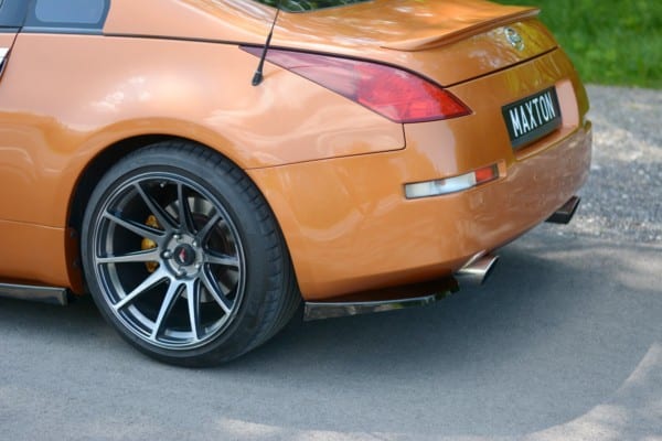 MAXTON DESIGN - Bočné difúzory zadného náraznika NISSAN 350Z , Čierny lesk – Obrázok 3