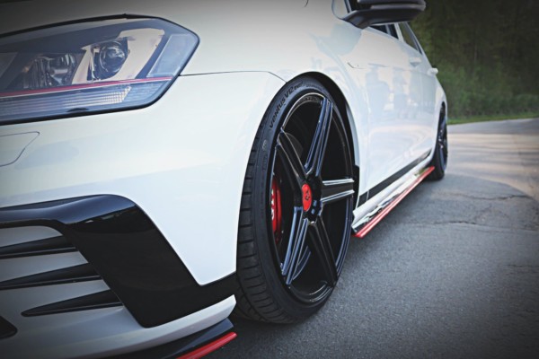 MAXTON DESIGN - Lišty pod prahy VW GOLF Mk7 GTI CLUBSPORT , RED – Obrázok 5