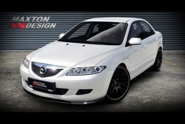 MAXTON DESIGN - Spoiler pod Predný náraznik   MAZDA 6 MK1 PREFACE MODEL (2002-2005) , Čierny lesk