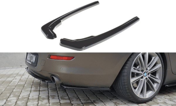 MAXTON DESIGN - Bočné difúzory zadného náraznika vhodné pre BMW 6 GRAN COUPĂ‰ , Čierny lesk