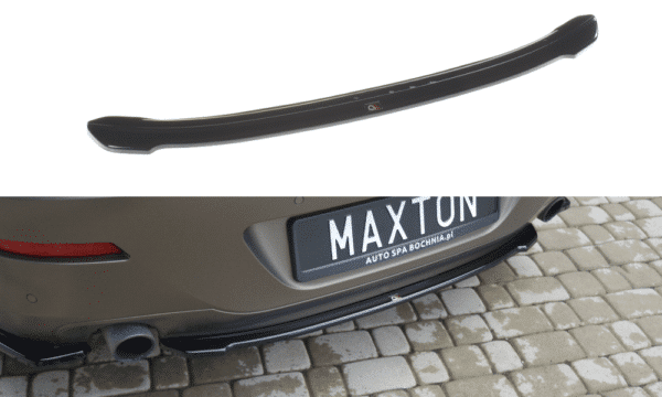 MAXTON DESIGN - Stredový spoiler pod zadný náraznik vhodné pre BMW 6 GRAN COUPĂ‰ , Čierny lesk