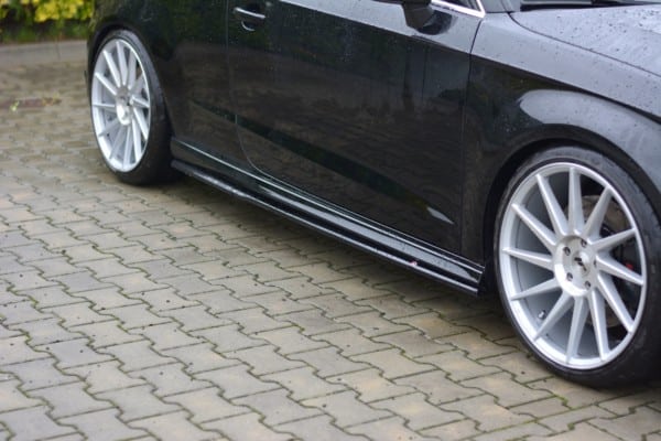 MAXTON DESIGN - Lišty pod prahy Audi S3 / A3 S-Line 8V / 8V FL Hatchback , Čierny lesk – Obrázok 3