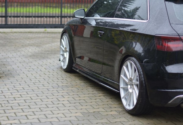 MAXTON DESIGN - Lišty pod prahy Audi S3 / A3 S-Line 8V / 8V FL Hatchback , Čierny lesk – Obrázok 2