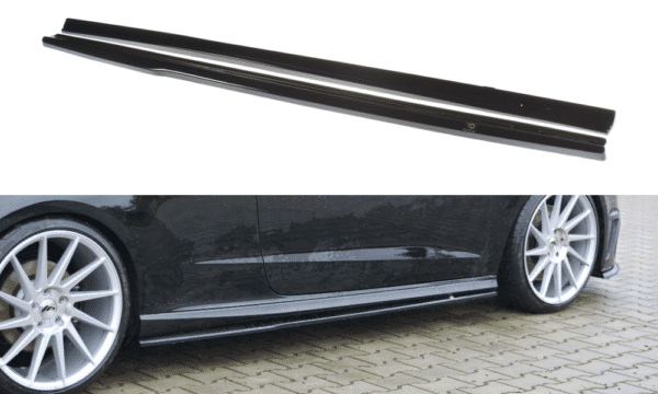 MAXTON DESIGN - Lišty pod prahy Audi S3 / A3 S-Line 8V / 8V FL Hatchback , Čierny lesk