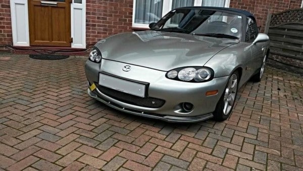 MAXTON DESIGN - Spoiler pod Predný náraznik   MAZDA MX5 NB FACELIFT MODEL , Čierny lesk