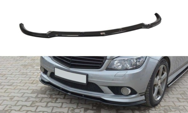 MAXTON DESIGN - Spoiler pod Predný náraznik   Mercedes C W204 AMG-Line (PREFACE) , Čierny lesk