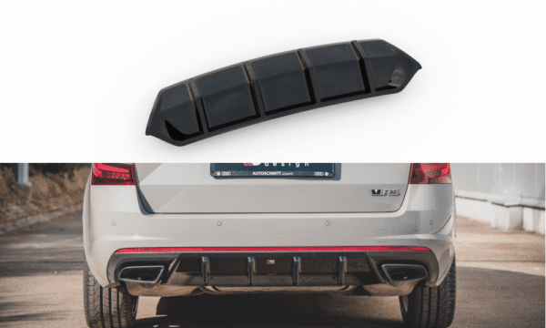 MAXTON DESIGN - Difúzor zadného náraznika  V.1 Skoda Octavia RS Mk3 / Mk3 FL Hatchback / Combi , Čierny lesk