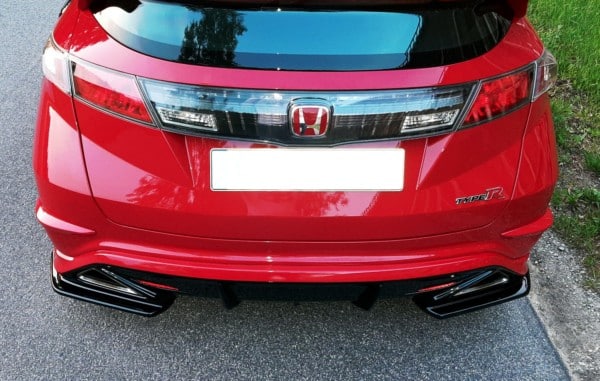 MAXTON DESIGN - Bočné difúzory zadného náraznika HONDA CIVIC VIII TYPE-R GP , Čierny lesk