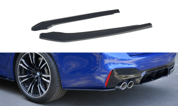 MAXTON DESIGN - Bočné difúzory zadného náraznika vhodné pre BMW M5 F90 , Čierny lesk