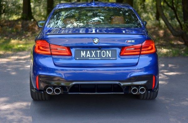 MAXTON DESIGN - Stredový spoiler pod zadný náraznik vhodné pre BMW M5 F90 , Čierny lesk – Obrázok 2