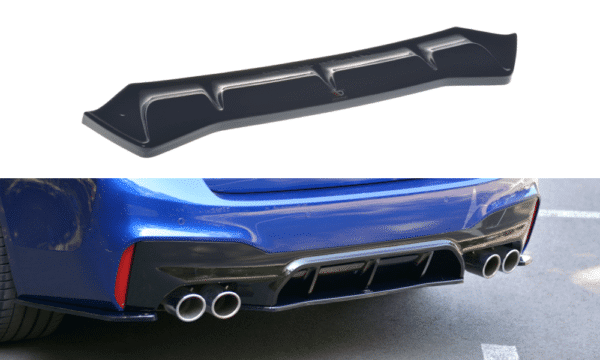 MAXTON DESIGN - Stredový spoiler pod zadný náraznik vhodné pre BMW M5 F90 , Čierny lesk
