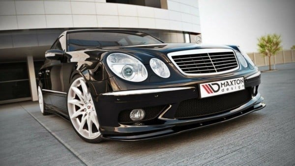 MAXTON DESIGN - Spoiler pod Predný náraznik   MERCEDES E W211 AMG PREFACE , Čierny lesk
