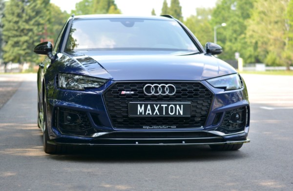 MAXTON DESIGN - Spoiler pod Predný náraznik V.1 Audi RS4 B9 , Čierny lesk – Obrázok 3