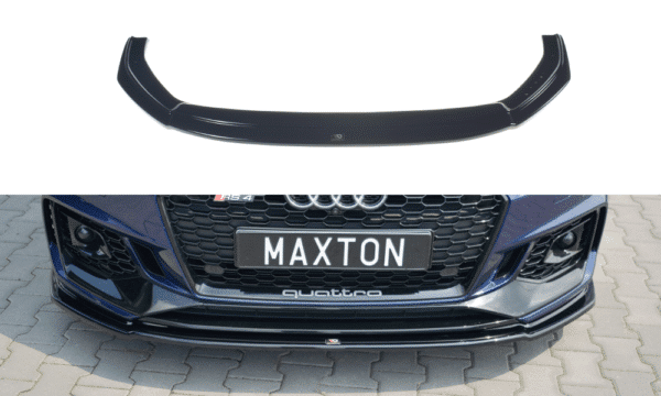 MAXTON DESIGN - Spoiler pod Predný náraznik   V.2 Audi RS4 B9 , Čierny lesk