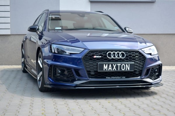 MAXTON DESIGN - Spoiler pod Predný náraznik V.2 Audi RS4 B9 , Čierny lesk – Obrázok 2