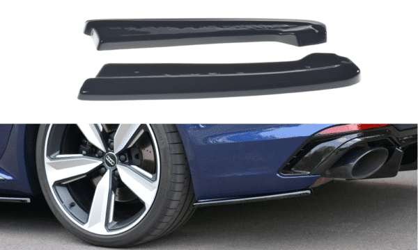 MAXTON DESIGN - Bočné difúzory zadného náraznika Audi RS4 B9 Avant , Čierny lesk