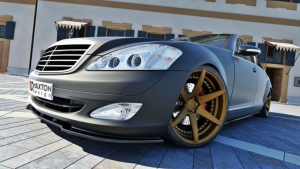MAXTON DESIGN - Spoiler pod Predný náraznik   MERCEDES S-CLASS W221 , Čierny lesk