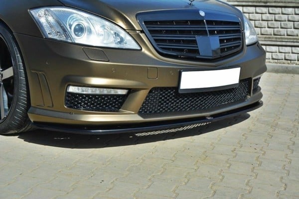 MAXTON DESIGN - Spoiler pod Predný náraznik   MERCEDES S-CLASS W221 AMG , Čierny lesk
