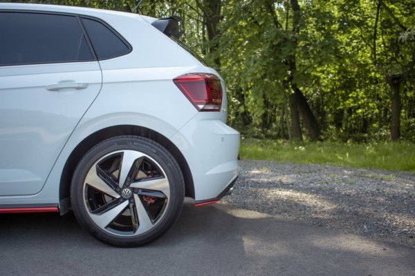 MAXTON DESIGN - Bočné difúzory zadného náraznika VW POLO MK6 GTI , Čierny lesk
